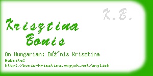 krisztina bonis business card